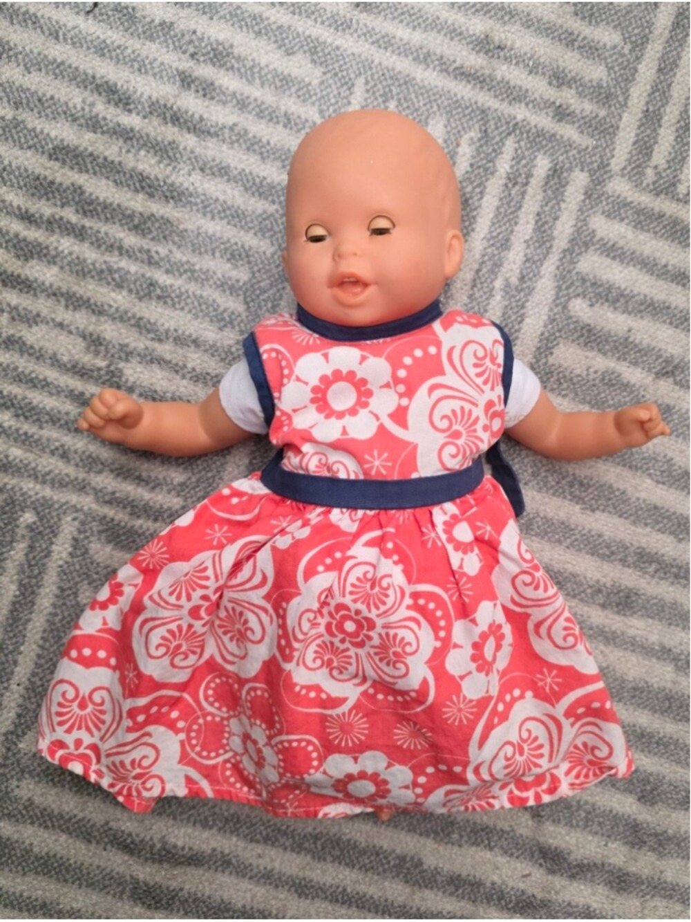 Corolle Baby Doll 12” Floral Dress Pink White Soft Body Doll Coral Pink Outfit
